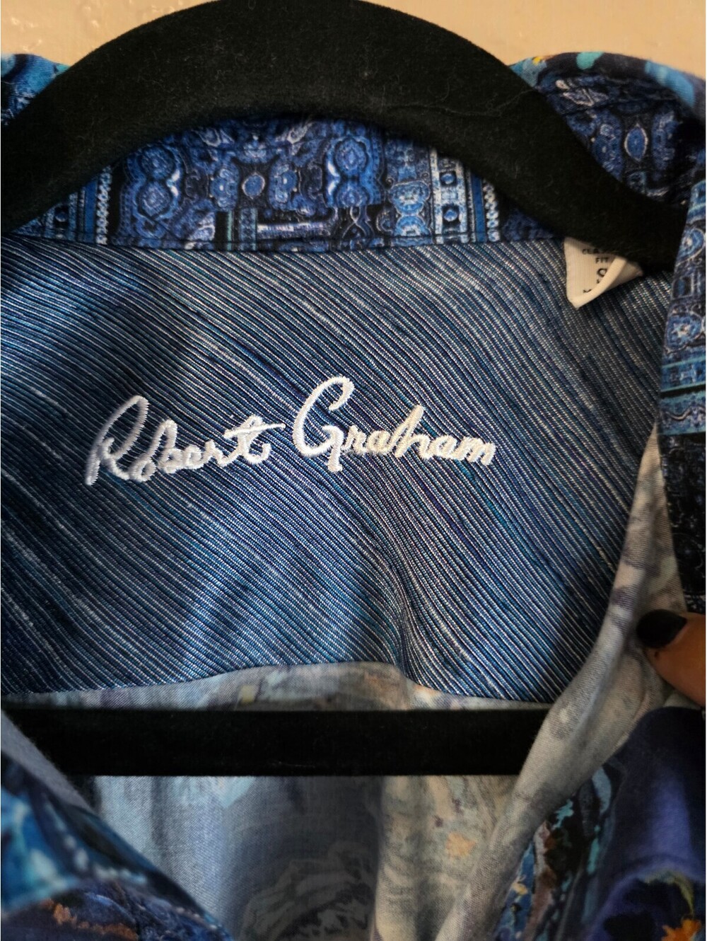 Robert Graham Men's Blue Paisley Long Sleeve Button-Up Shirt , Small
